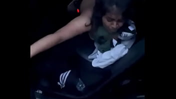 no sound busty ebony in car