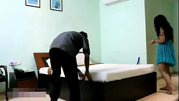 young wife fucked massage while man looks mirror