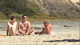 nude beach amateur mmf threesome filmed by voyeur