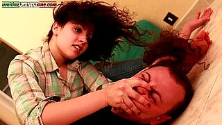 mistress squirts in slave girls mouth while face facesitting