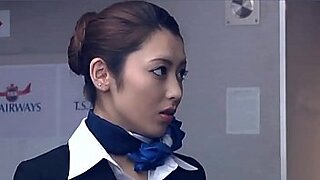 asian flight attendent fucks a mile in the sky